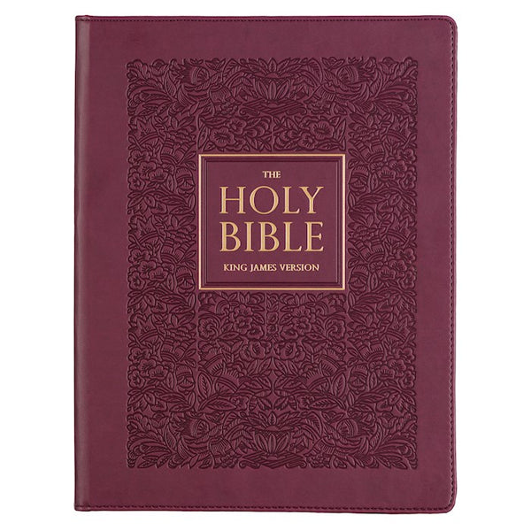 KJV Large Print Note-Taking Bible-Plum Faux Leather Hardcover