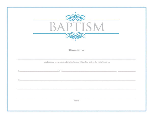 Baptism Certificates (Pack of 6)