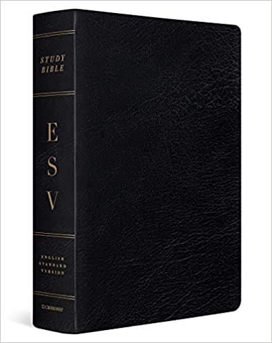 ESV Study Bible Large Print-Black Genuine Leather