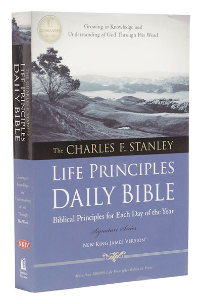 NKJV Charles Stanley Life Principles Daily Bible Paperback