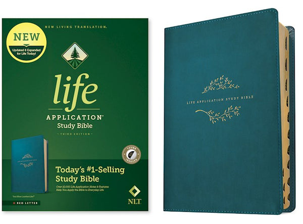 NLT Life Application Study Bible Teal Blue LeatherLike Indexed Third Edition