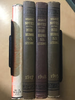 Peloubets Select Notes for 1915, 1917, 1918, 1957 (4 hardcover volumes)