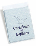 Baptism Certificates- Parchment with Envelopes (Pack of 6)
