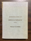 Lambdin, Thomas O.- Introduction to Biblical Hebrew