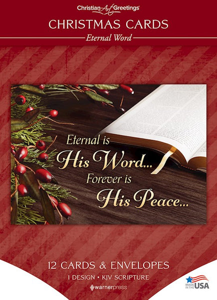 Christmas Cards - Eternal Word - KJV - Box of 12 - Solid Pack Boxed Greeting Cards