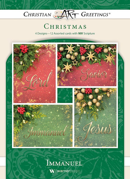 Christmas Cards -Immanuel- NIV - Box of 12 - Assorted Boxed Greeting Cards