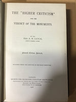 Sayce, A.H. - The “Higher Criticism”