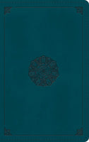 ESV Large Print Personal Size Bible Deep Teal Emblem Design TruTone