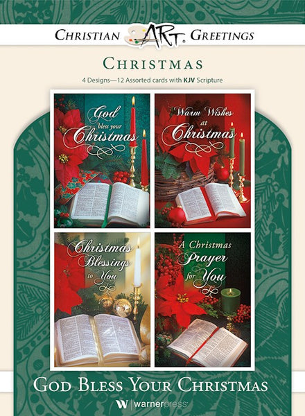 Christmas Cards - God Bless Your Christmas - KJV - Box of 12 - Assorted Boxed Greeting Cards