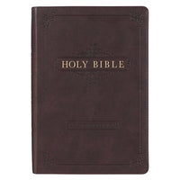 KJV Giant Print Full Size Bible-Espresso Brown Leathersoft Indexed
