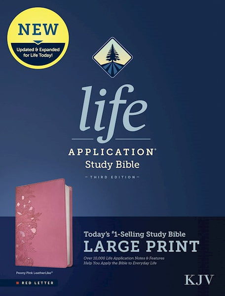 KJV Life Application Study Bible/Large Print (Third Edition)-Peony Pink LeatherLike