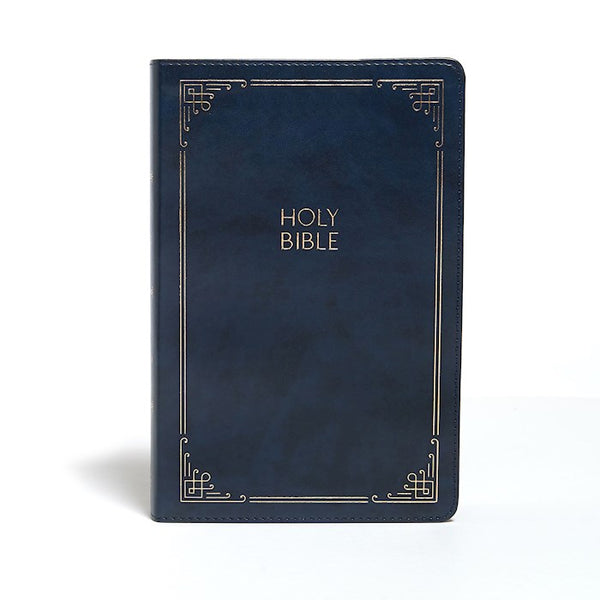 KJV Large Print Personal Size Reference Bible Navy LeatherTouch