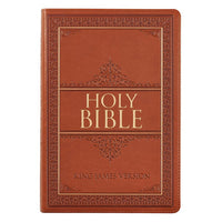 KJV Large Print Thinline Bible Saddle Tan Indexed