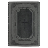 KJV Super Giant Print Bible-Black/Gray Inlay Leathersoft Indexed
