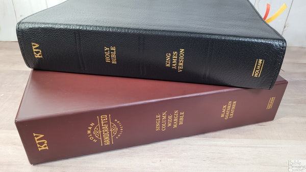 KJV Single-Column Wide-Margin Bible (Holman Handcrafted Collection)-Black Premium Goatskin