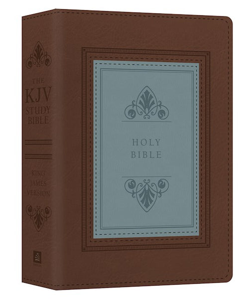 The KJV Study Bible Large Print Indexed Brown/ Teal Inset Leathersoft
