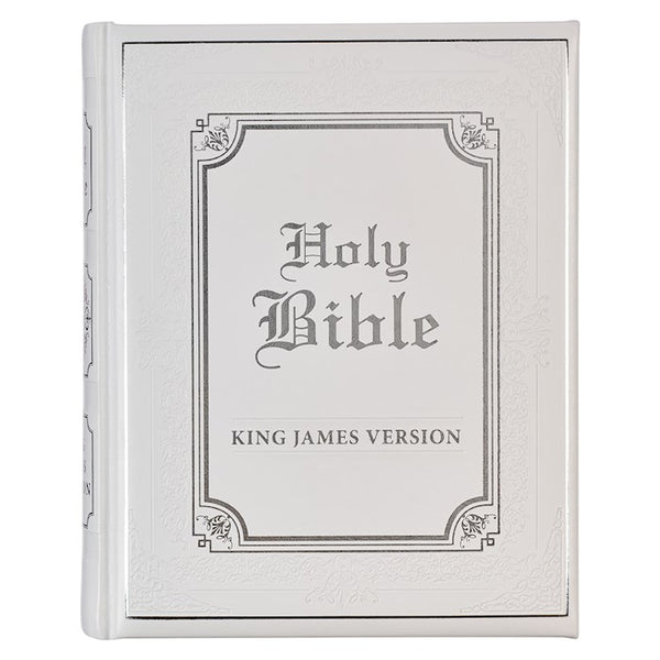 KJV Family Bible White LuxLeather Hardcover