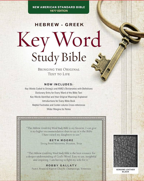 NASB Zodhiates Hebrew-Greek Keyword Study Bible Black Genuine Indexed