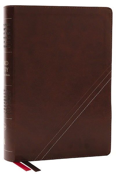 NKJV Word Study Reference Bible Brown Leathersoft