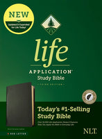 NLT Life Application Study Bible (Third Edition)-RL-Black Genuine Leather Indexed