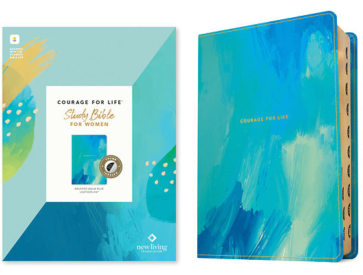NLT Courage For Life Study Bible For Women Filament-Enabled Brushed Aqua Blue LeatherLike Indexed
