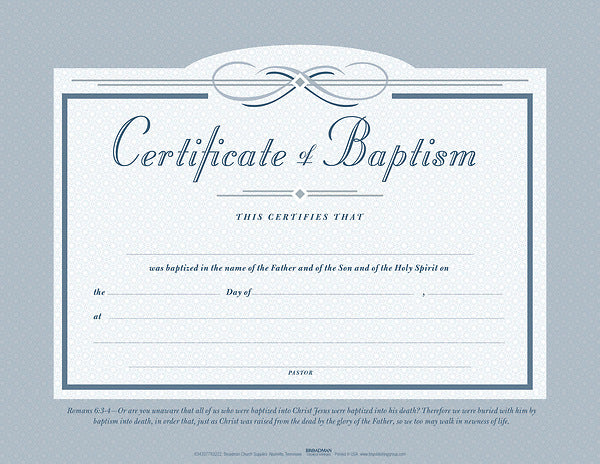 Baptism Certificates ( Pack of 6)