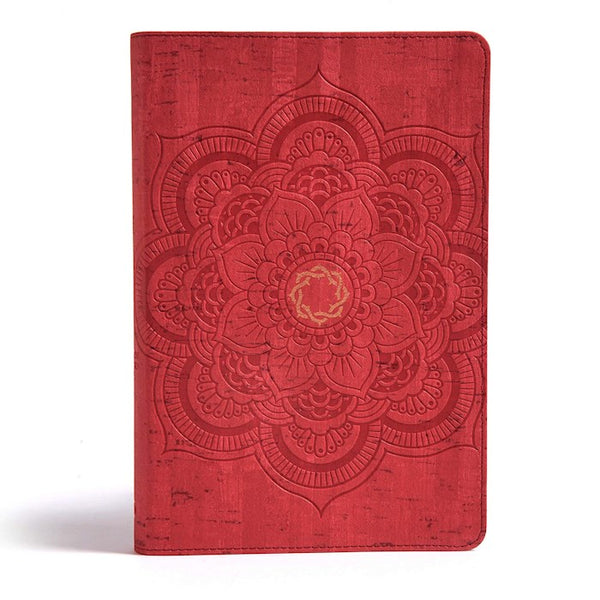 CSB Essential Teen Study Bible-Red Flower Cork LeatherTouch