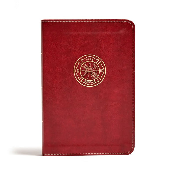 CSB Heroes Bible (Firefighter) Burgundy LeatherTouch