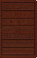 ESV Large Print Personal Size Bible TruTone Brown Engraved Mantel Design