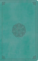 ESV Large Print Value Thinline Bible TruTone Turquoise Emblem Design