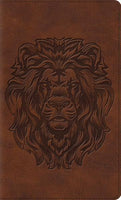 ESV Thinline Bible TruTone Brown Royal Lion Design