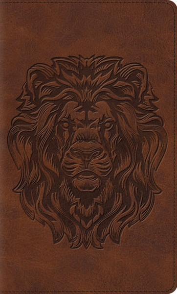 ESV Thinline Bible TruTone Brown Royal Lion Design