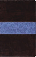 ESV Thinline Bible TruTone Chocolate/Blue, Paisley Band