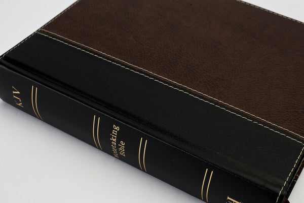 KJV Notetaking Bible-Black/Burgundy Bonded Leather