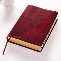 KJV Super Giant Print Bible-Burgundy LuxLeather Indexed