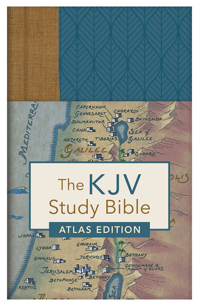 KJV Study Bible Atlas Edition- Blue/Brown Hardcover Indexed