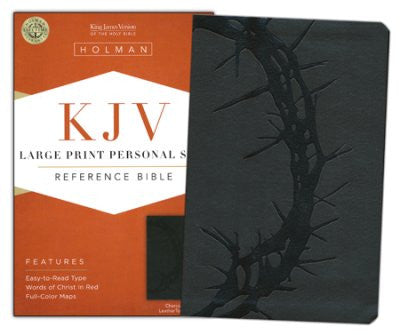 KJV Large Print Personal Size Reference Bible Charcoal LeatherTouch Indexed