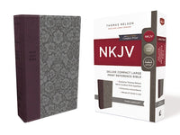NKJV Deluxe Compact Large Print Reference Bible -Purple Leathersoft