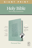 NLT Personal Size Giant Print Bible, Filament Enabled Edition Floral Frame Teal LeatherLike Indexed