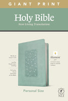 NLT Personal Size Giant Print Bible, Filament Enabled Edition Floral Frame Teal LeatherLike