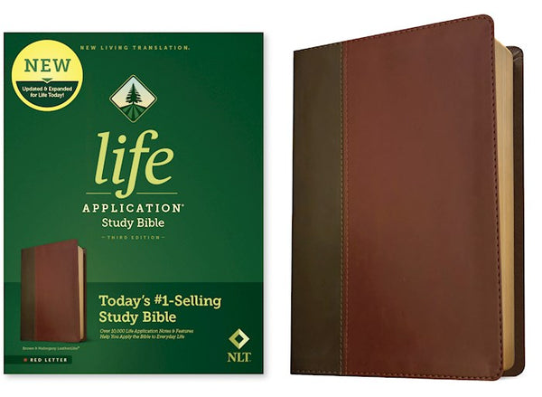 NLT Life Application Study Bible Brown & Mahogany Leathersoft Third Edition