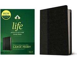 NLT Life Application Study Bible LARGE PRINT Black/Onyx LeatherLike
