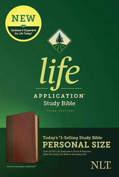 NLT Life Application Study Bible, Third Edition, Personal Size Brown & Mahogany LeatherLike