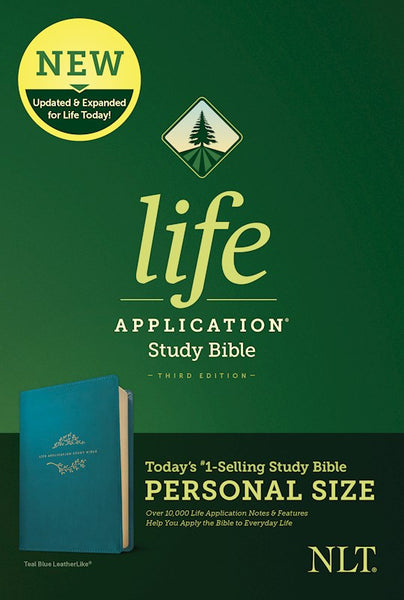 NLT Life Application Study Bible, Third Edition, Personal Size Teal Blue LeatherLike