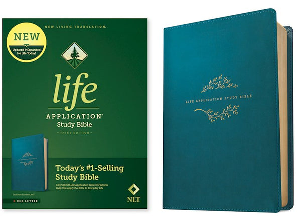 NLT Life Application Study Bible Teal Blue LeatherLike Third Edition