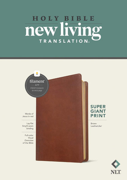 NLT Super Giant Print Bible, Filament Enabled Edition Brown Leatherlike