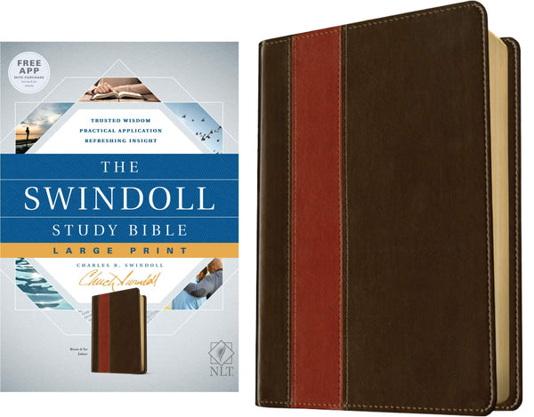 The Swindoll Study Bible NLT, Large Print LeatherLike, Brown/Tan